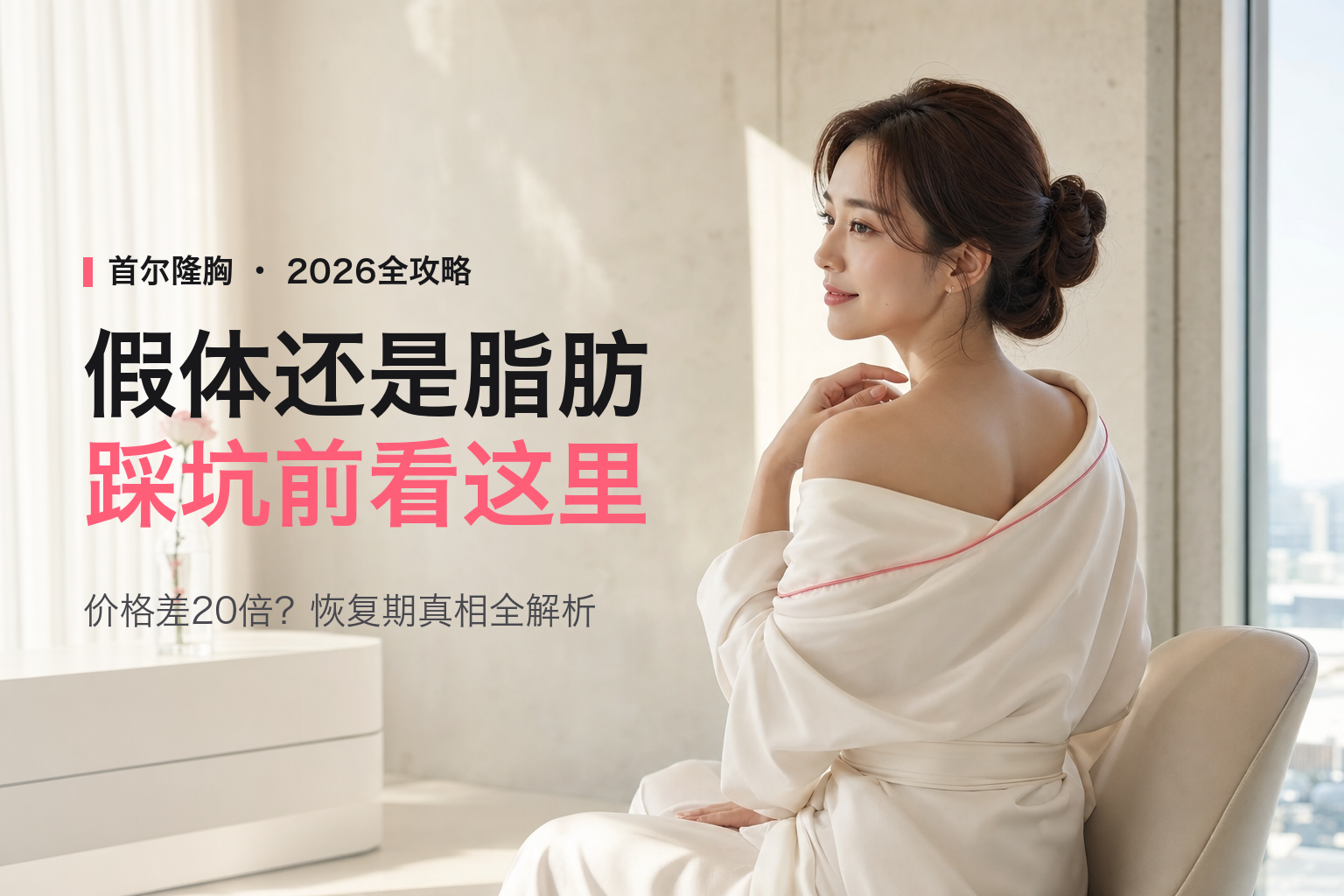 2026首尔隆胸全攻略：假体隆胸vs自体脂肪隆胸怎么选？人民币实价区间与恢复期真相全解析